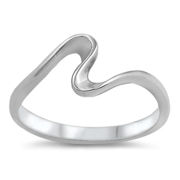 Sterling Silver Free Form Wave Ring โ Minimalist Size 4 - Picture 1 of 1